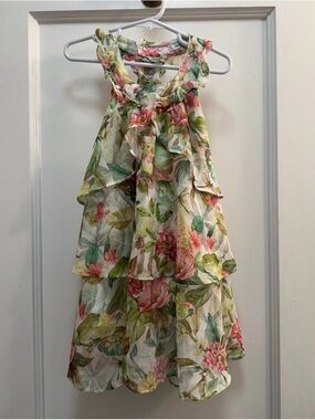 Mayoral Flower and Birds Lined Dress